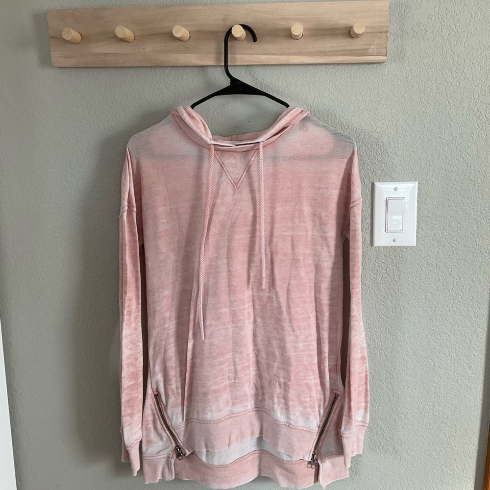 Cute Blush Pink Oversized Sweatshirt w/ Zippers on Both Sides